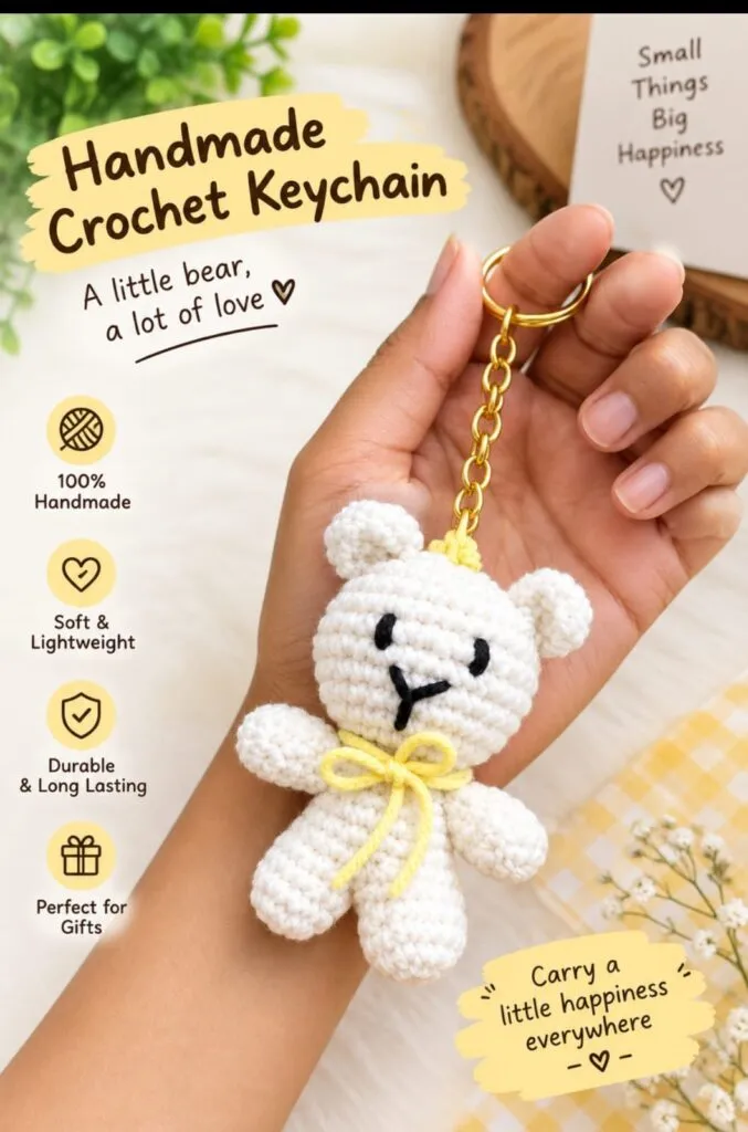 Hand Made Crochet Keychain