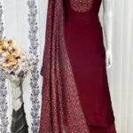 Vichitra Silk Neck Ajrak Print - image 3