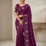 Crushed Gorjette Fabric Saree