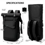 Nxtoasis Expandable Waterproof Roll _ Top Travel Backpack