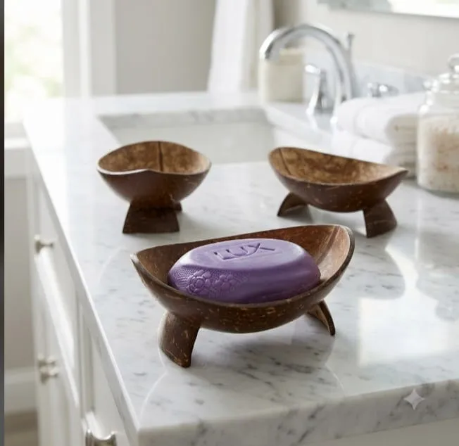 Coconut Shell Hand Craft (2pec) soap stand