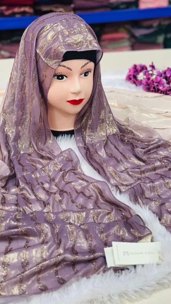 Bridal Hijab (Size 1.8 x 80 cm) – Lavender