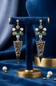 Elegant Earrings – Triangle Stone Drop