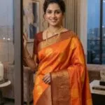 Rust Orange Color saree - image 2