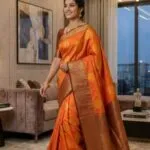Rust Orange Color saree
