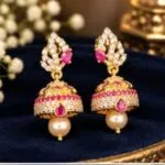 Stone Jhumka earrings - image 4