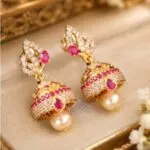 Stone Jhumka earrings - image 3