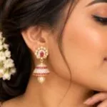 Stone Jhumka earrings - image 5