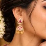 Stone Jhumka earrings