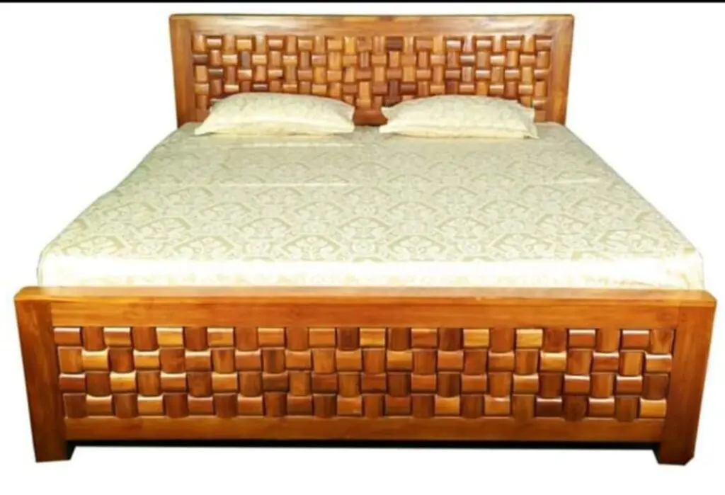 Teakwood Button Cot (Queen size )