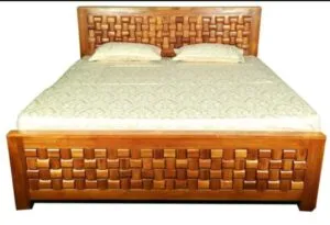 Teakwood Button Cot (Queen size )