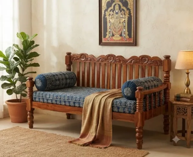 Elephant leg carving sofa 3 seater (Teakwood)