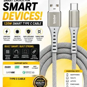 120W HYPER CHARGE TYPE-C USB DATA CABLE